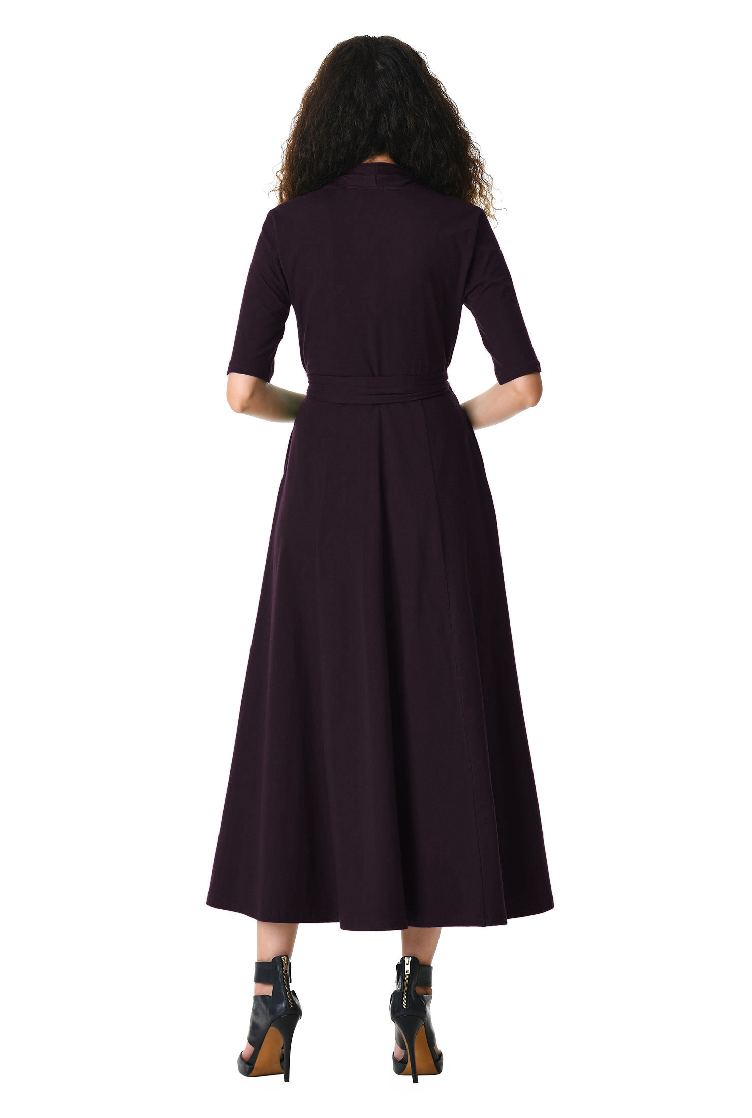 Shop Cotton jersey midi wrap dress eShakti