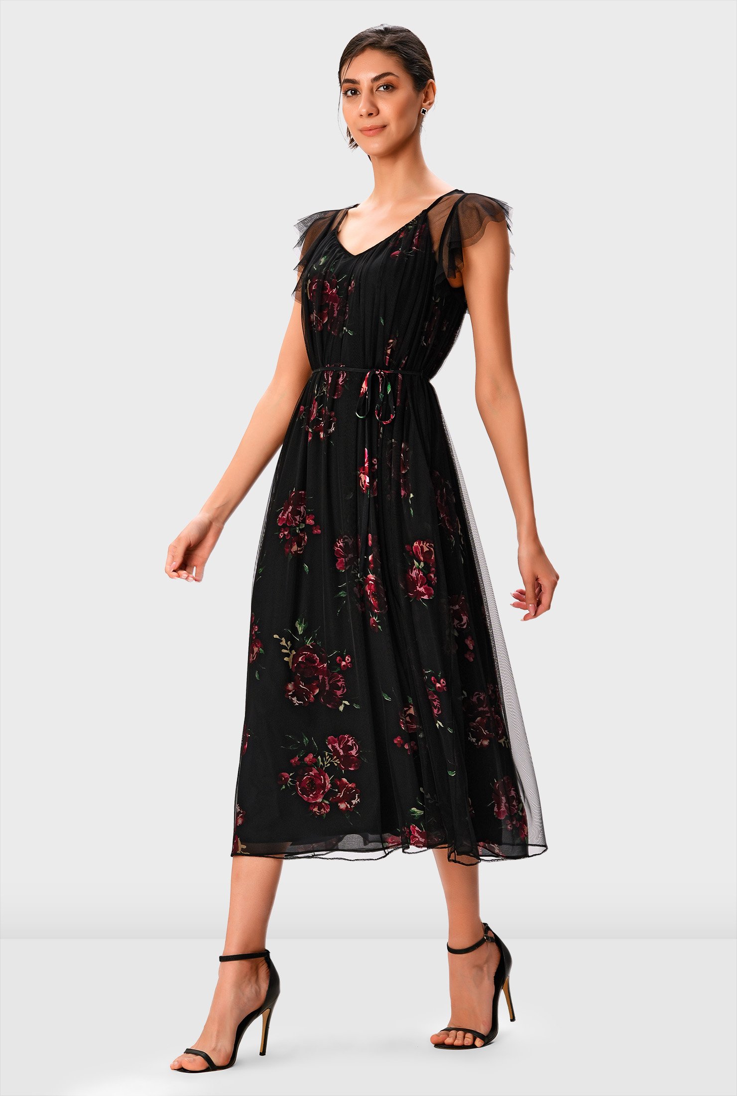 overlay floral dress