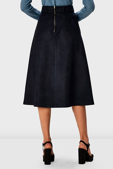 Faux suede hotsell flared skirt