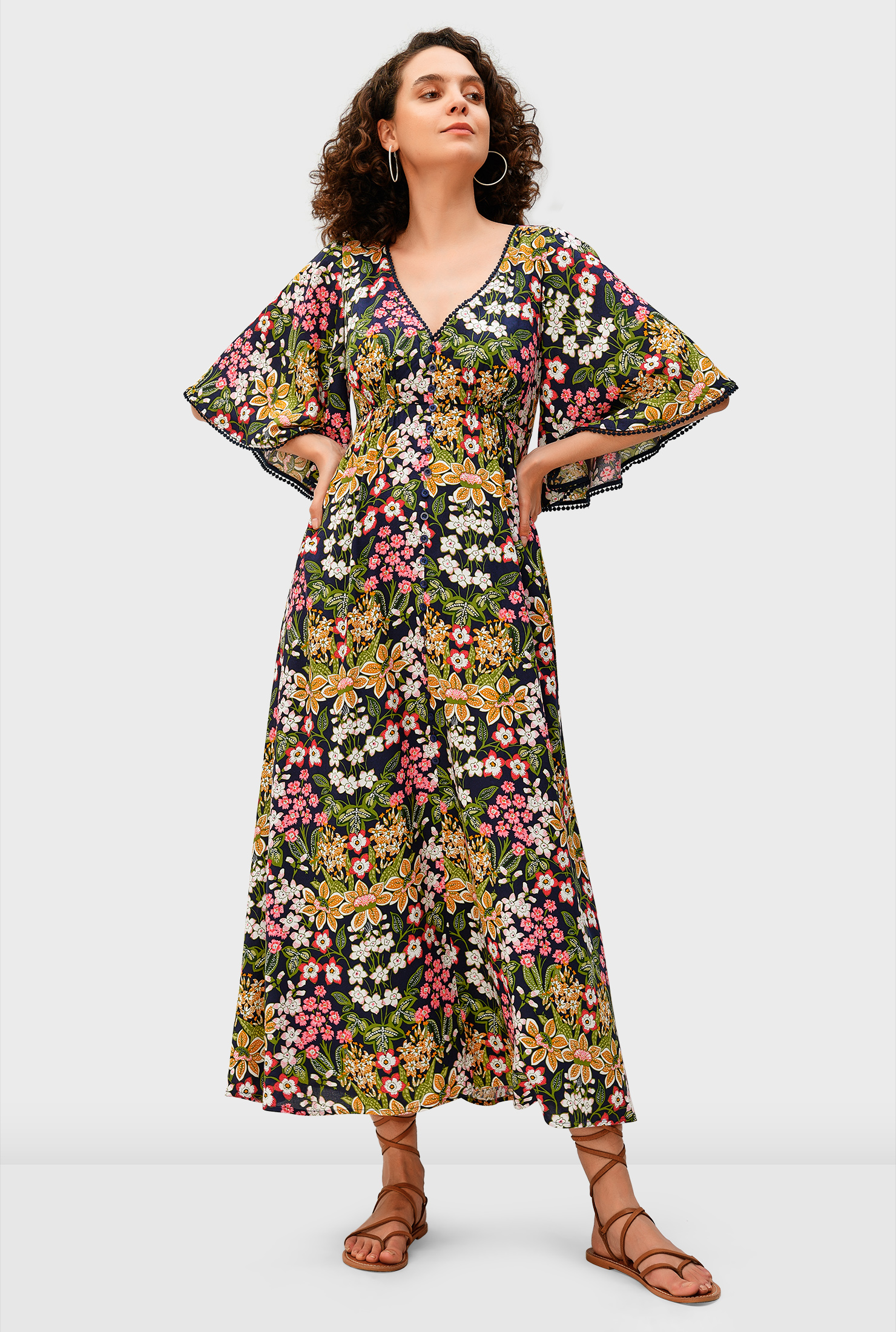 ヌキテパ ETHNIC PRINT FLARE SLEEVE DRESS ヌキテパ 新品 Ethnic Print Flare Sleeve Dress ヌキテパ