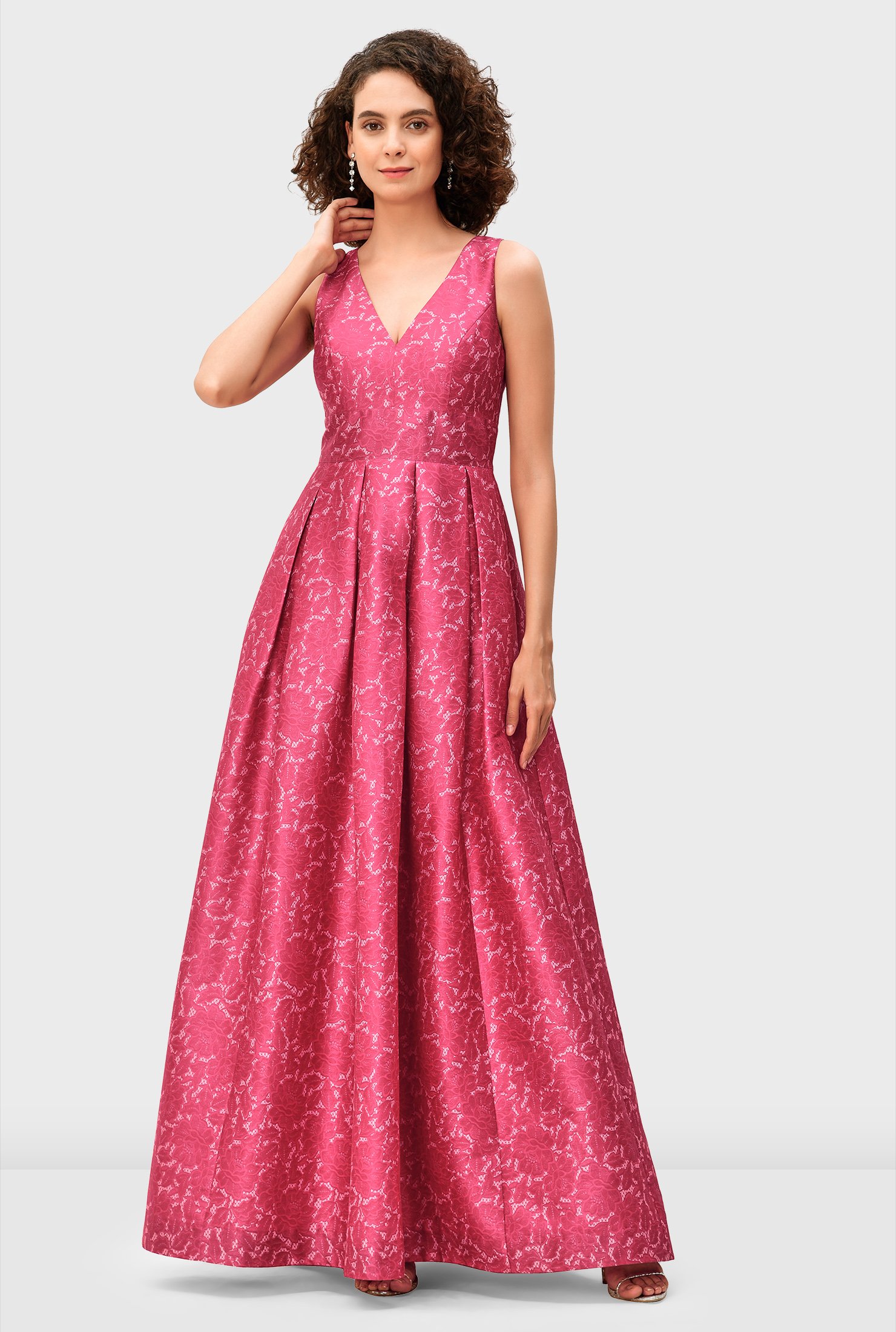 Pink and White Cotton Floral Maxi Dress – Sukriti Store