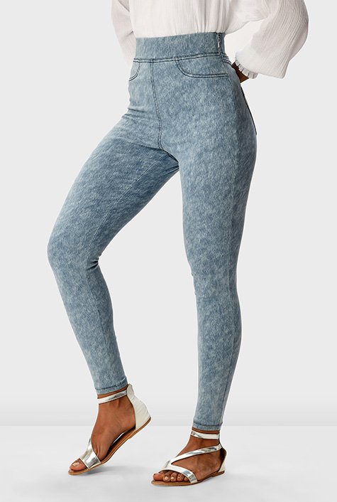 WOMEN FASHION Jeans Embroidery Navy Blue M Koroshi Jeggings & Skinny & Slim discount 82% 