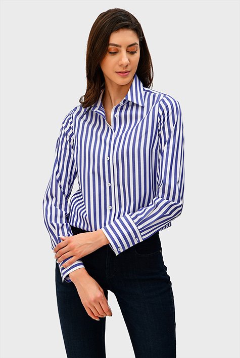 Shop Stripe cotton shirt | eShakti