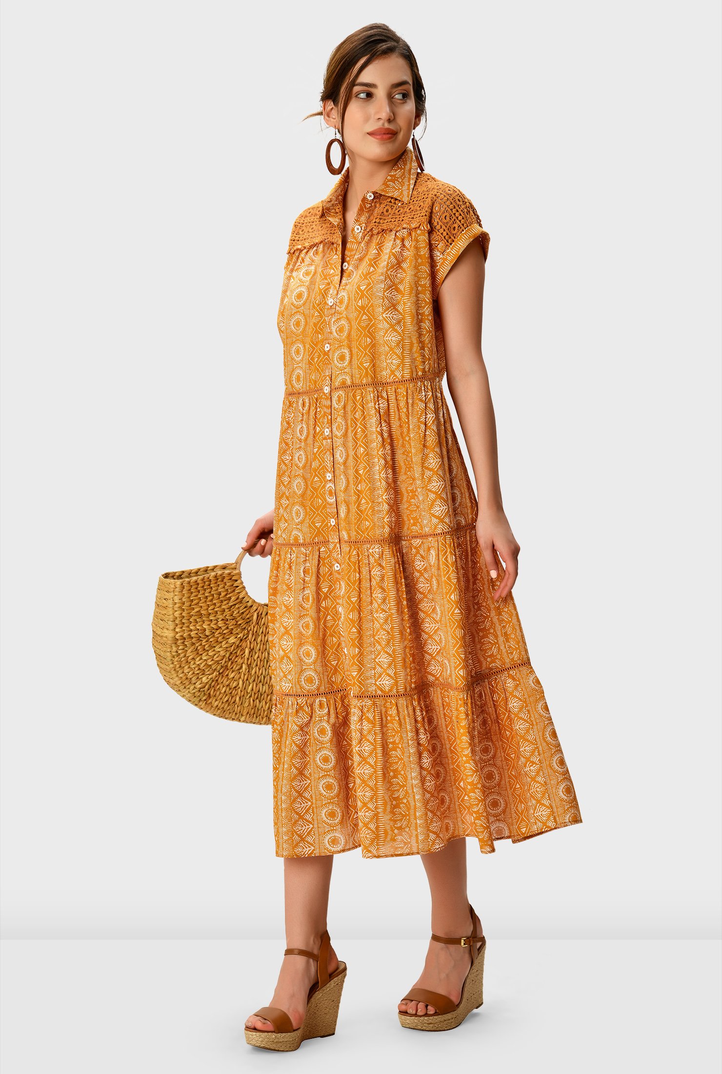 geo pocket shirtdress