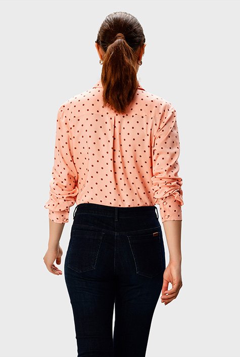 Shop Easy dot print button-up shirt | eShakti