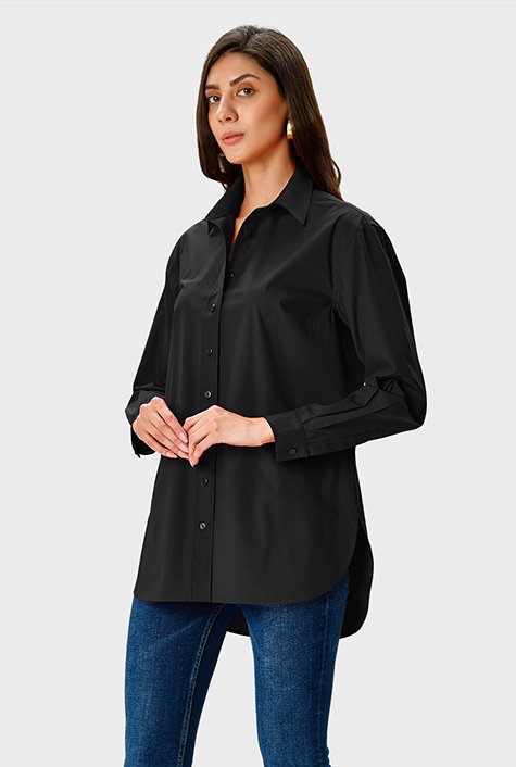 Cotton Poplin Self-Tie Shirt - Ready-to-Wear 1AAWI5