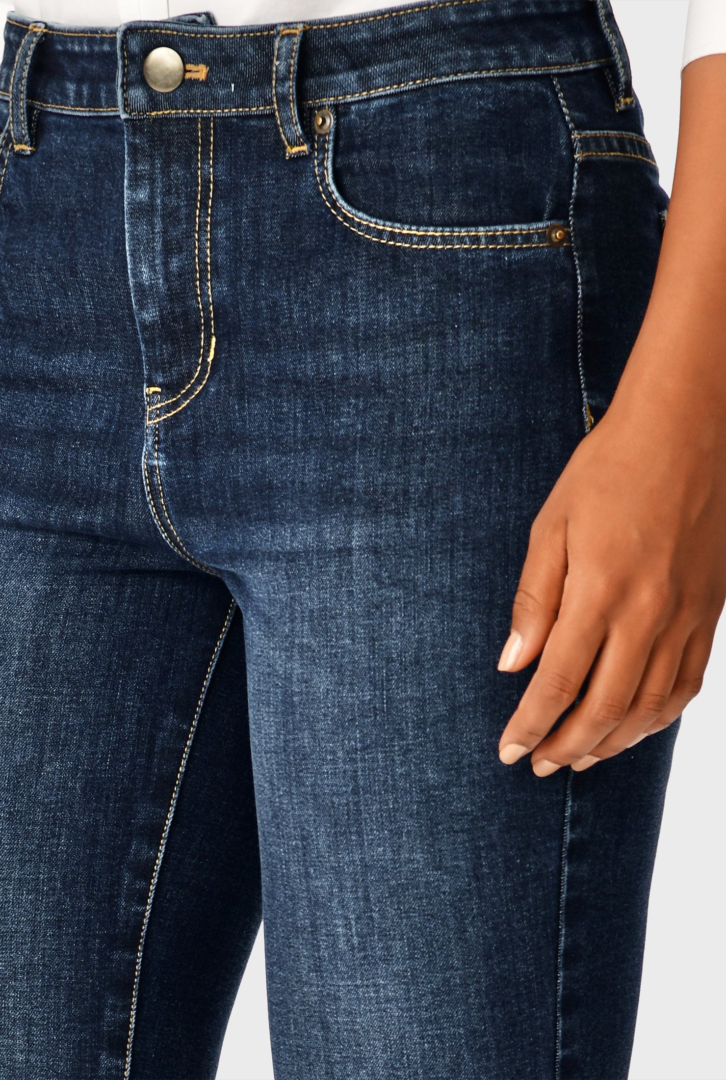 Shop Vintage indigo denim high-rise skinny jeans | eShakti