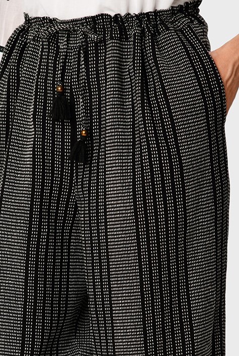 Shop Dobby stripe cotton drawstring pants | eShakti