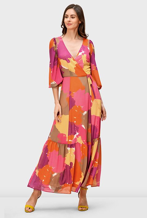 Georgette hotsell wrap dress