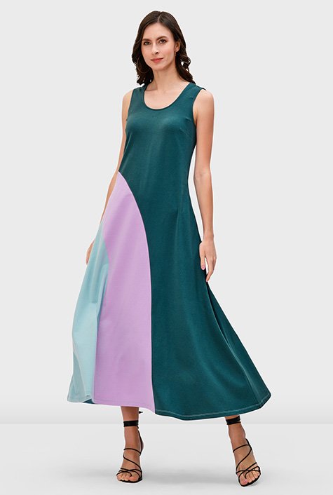 Color block 2025 a line dress