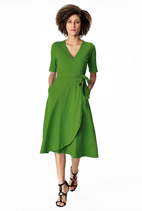 Jersey knit shop wrap dress