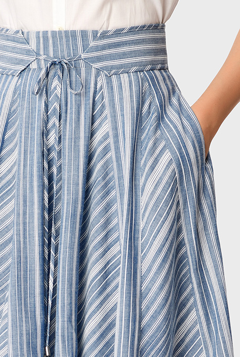 【BAON】Suit Stripe Banding Skirt Burda Style Pattern B6341 Misses' inverted pleat skirt