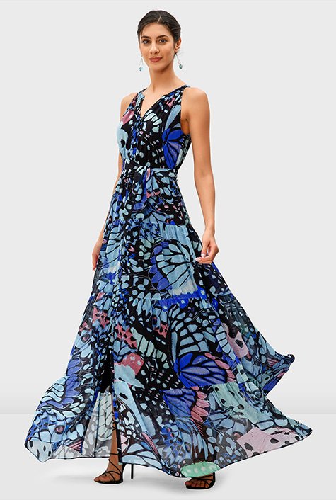 TheRealB - Multi Color 100% Polyester Printed Antagonist Princess Jacquard  Dress For Women