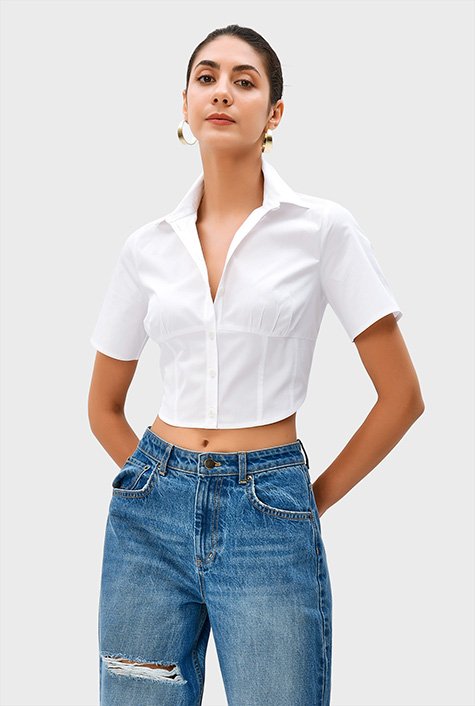 9+ Crop Poplin Shirt