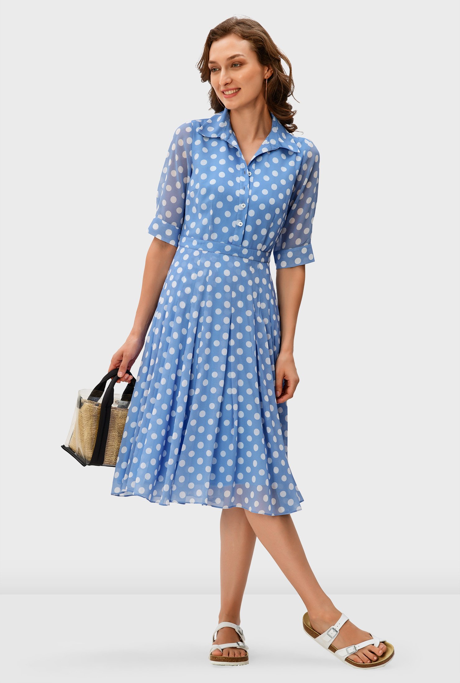 Polka cheap shirt dress