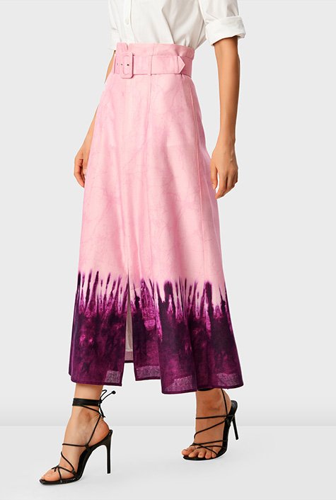 Tie dye 2025 linen skirt