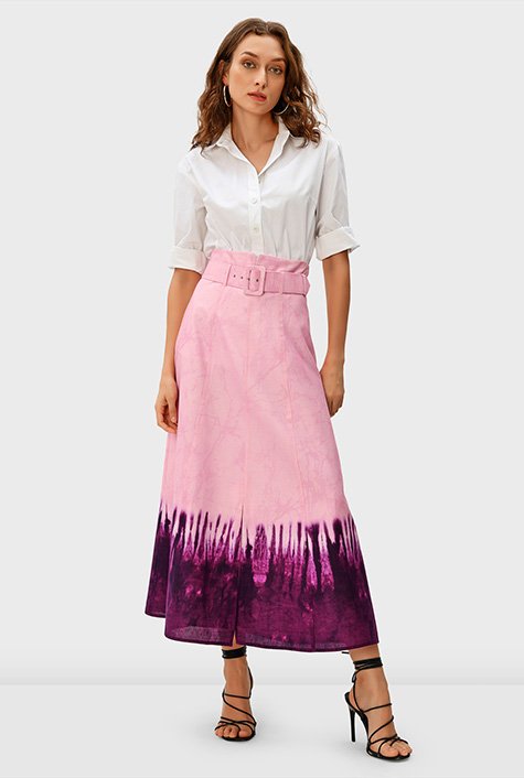 Tie dye 2025 linen skirt