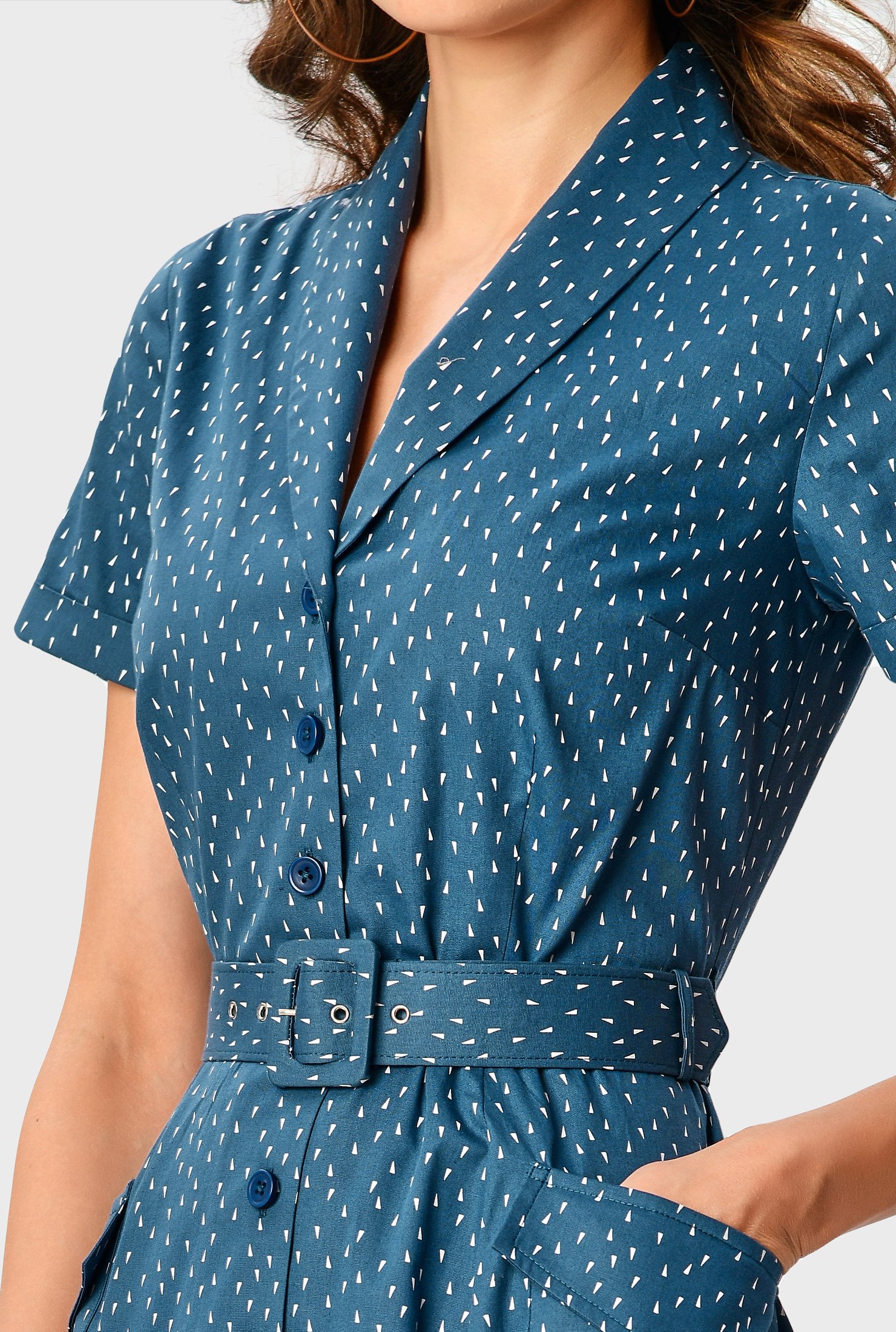 geo pocket shirtdress