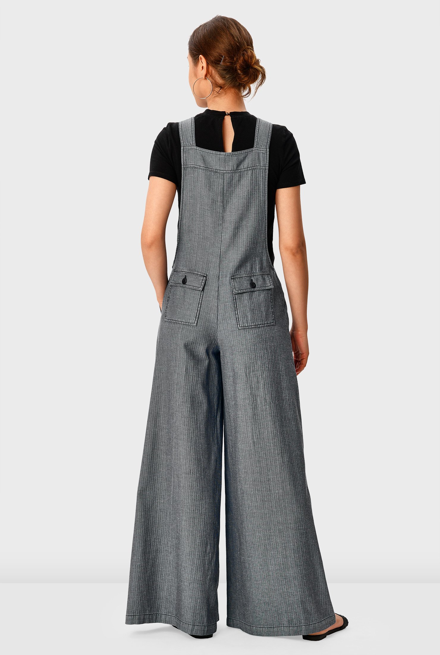 palazzo denim overalls