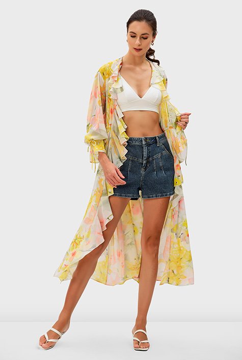 Watercolor drawstring cheap crop hoodie