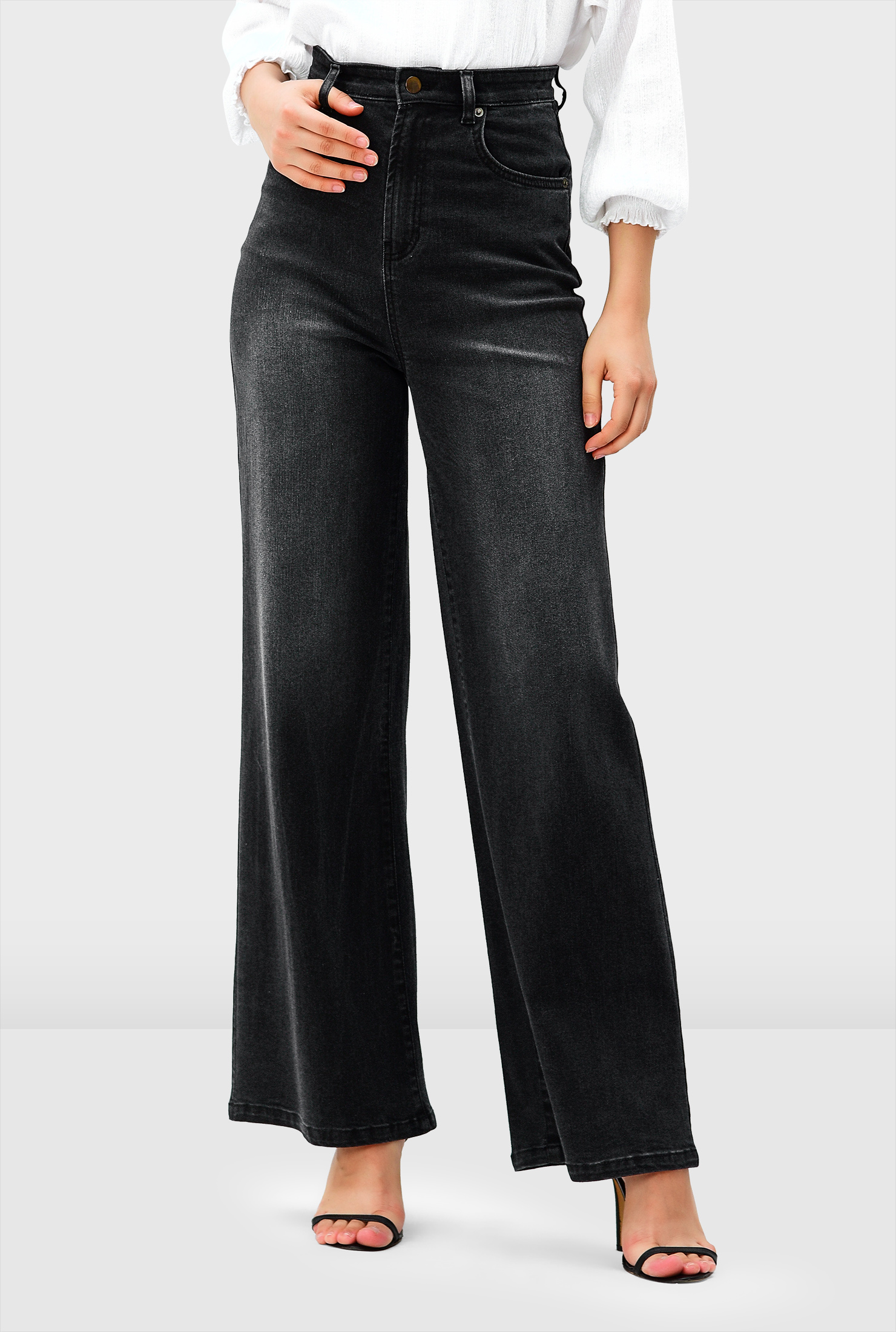 【SCENERITY】Deep Wide Denim Pants Crew line wide denim pants - SCENERITY | 60% - Asian Fashion