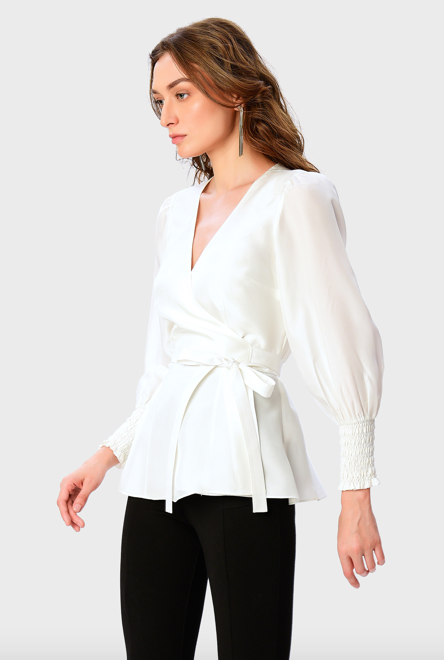 Shop Light silk wrap top eShakti