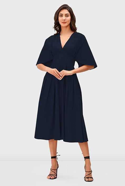 Shop Cotton Poplin Banded Empire Dress Eshakti