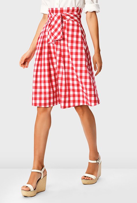 Gingham shop paperbag skirt