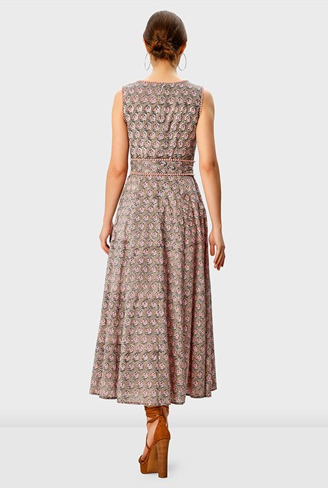 Hand Printed Cotton Dress – Allure Shopping