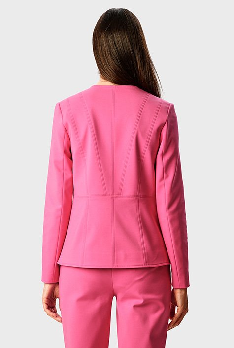 Shop Stretch twill button front jacket