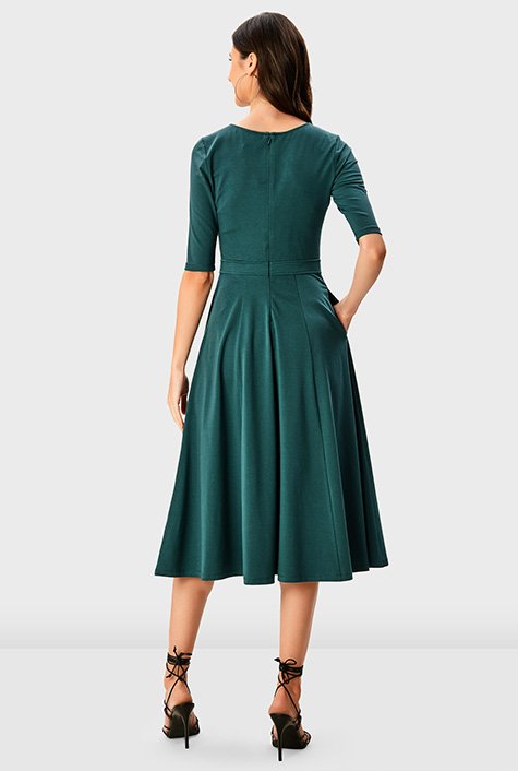 Shop Cotton jersey fit-and-flare dress