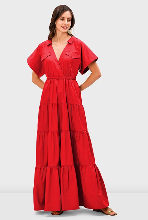 Cotton poplin maxi dress best sale