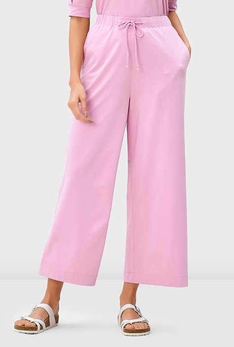 Shop Cotton jersey wide-leg pants