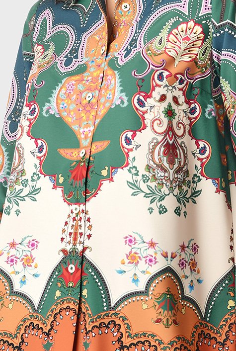 Buy Crepe Multicolor Half Sleeves Floral Print Shirt Online