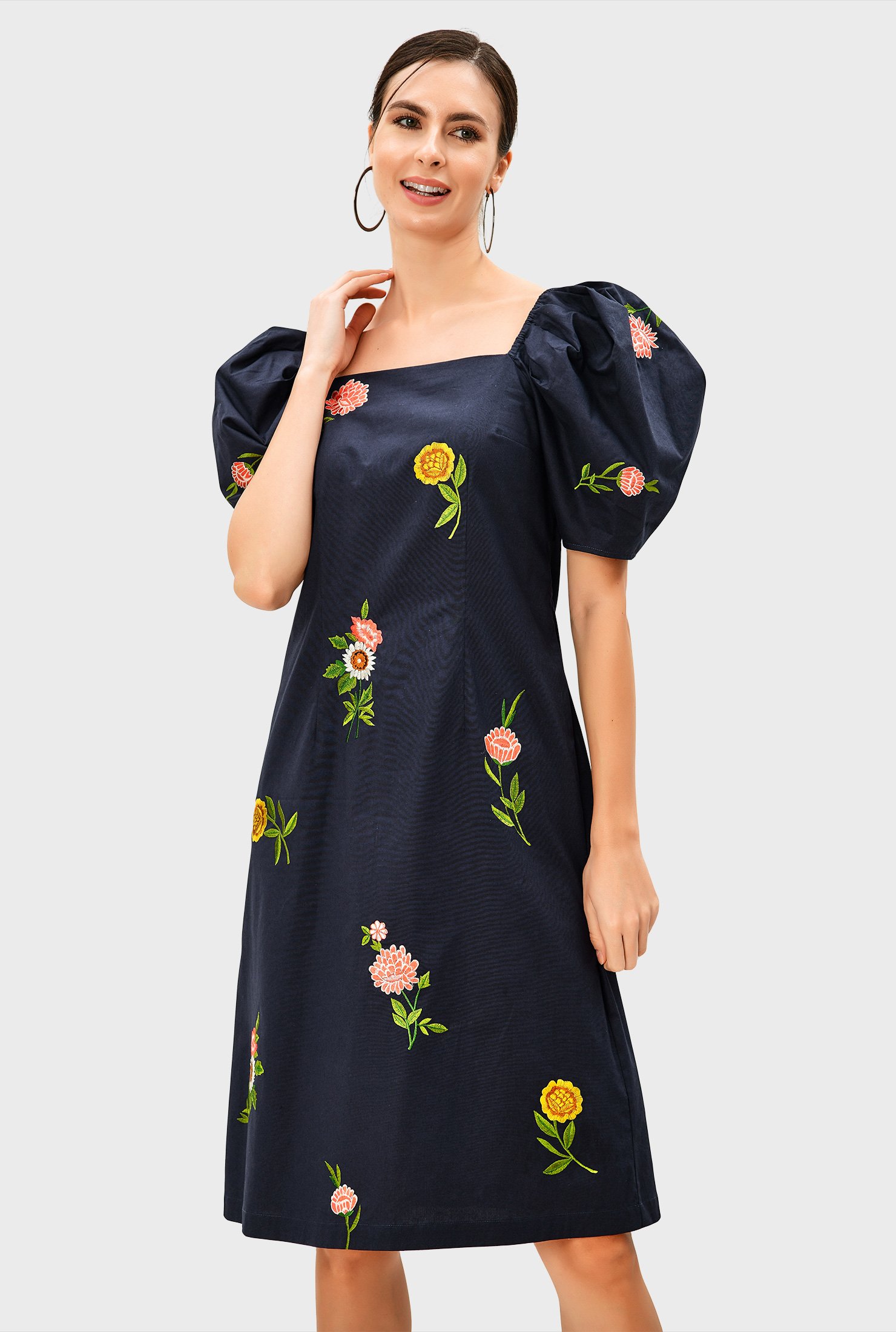 Herlipto Embroidery Poplin Mini Dress-