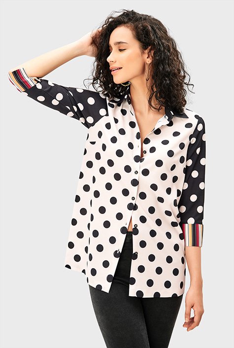 polka dots shirt for ladies