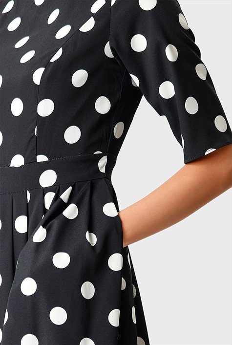 Shop Polka Dot Print Crepe Dress Eshakti