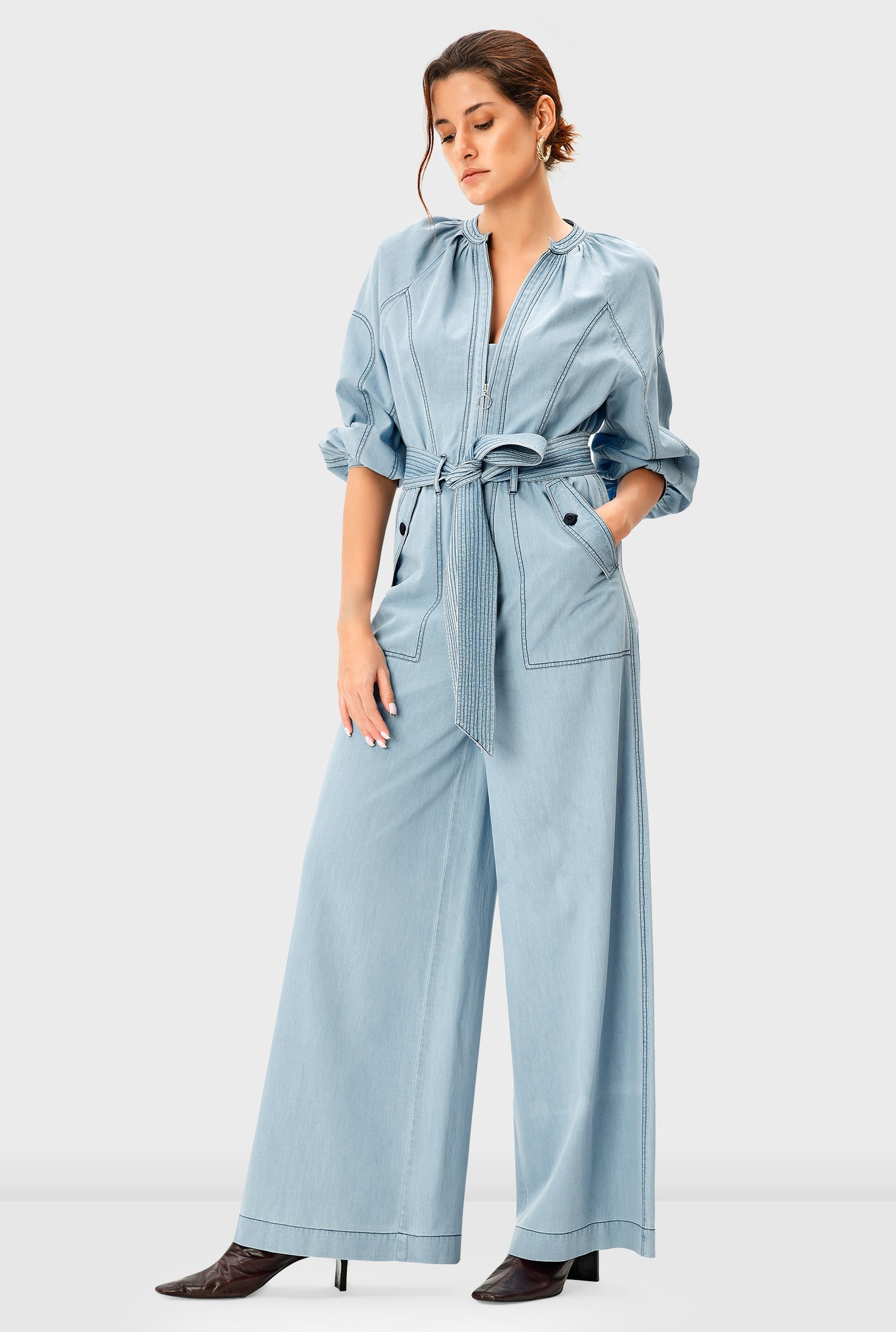 palazzo shirt jumpsuit