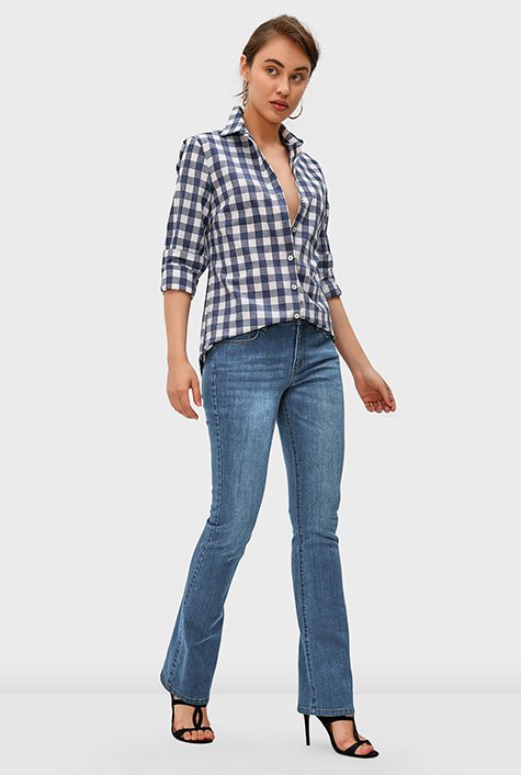 Shop Medium wash denim bootcut jeans