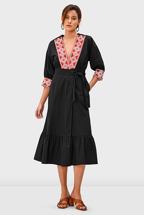 Graphic Wrap Dress