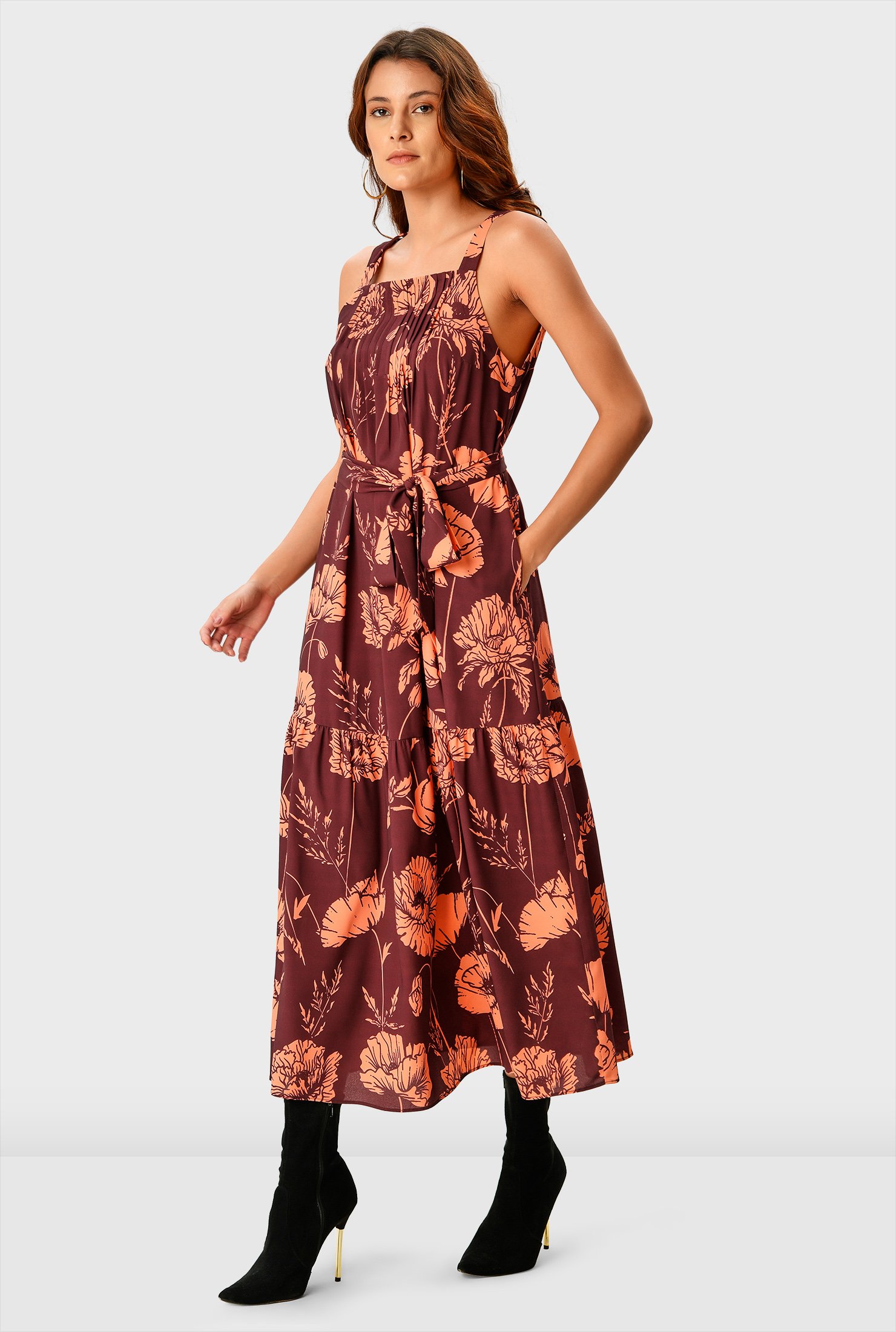 ロザリームーン Flower Panel Dress フラワー ワンピース 美品 | 20.219.221.254
