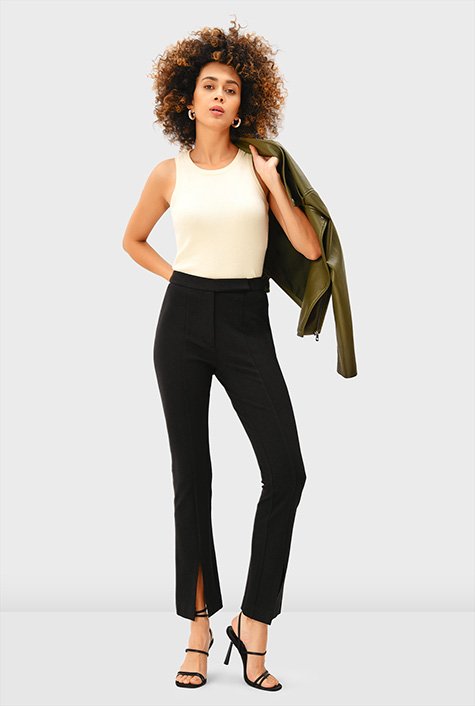 Slim Boot-cut Ponte Trousers - Trousers 