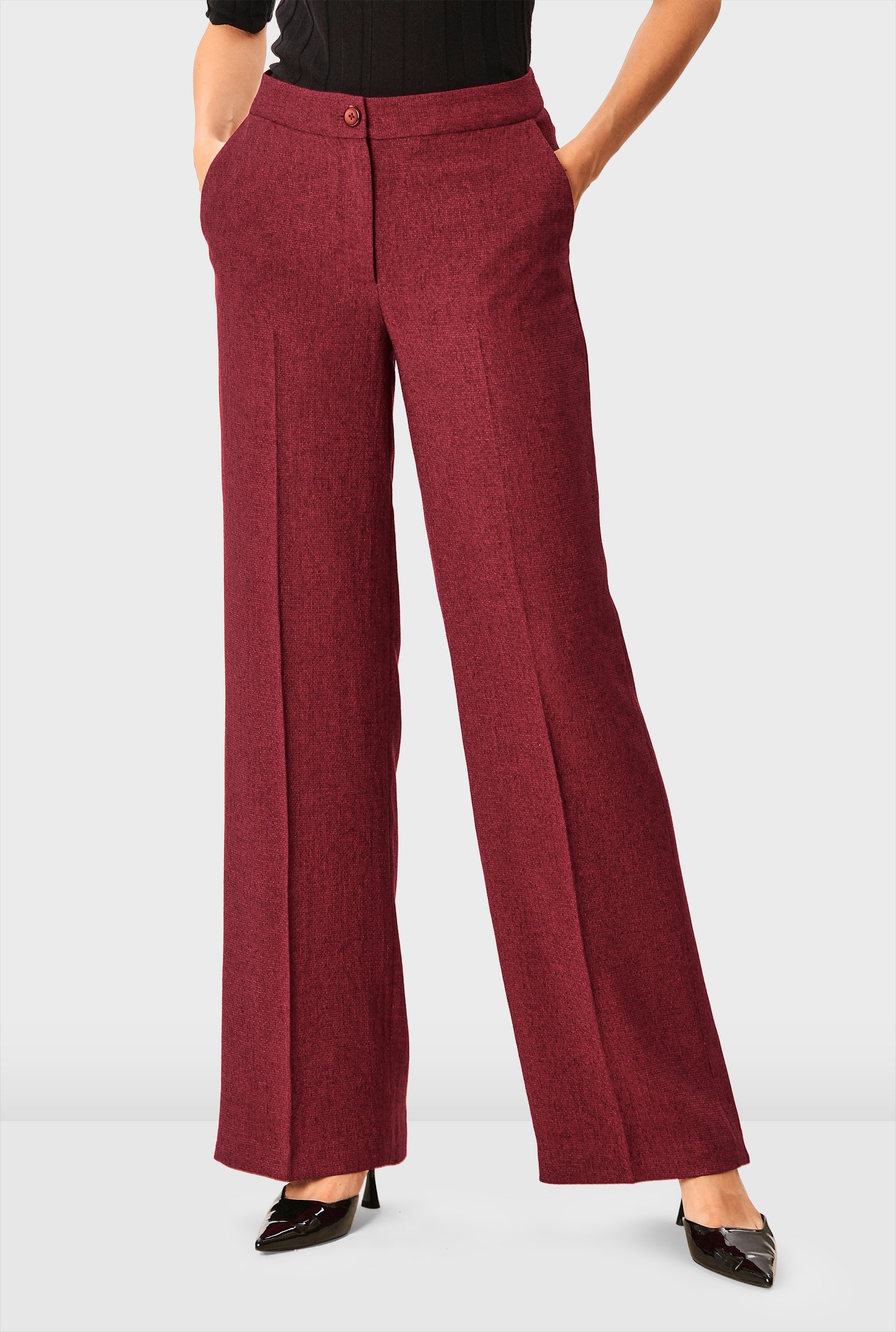 Shop Wide-leg cross hatch suiting pants | eShakti