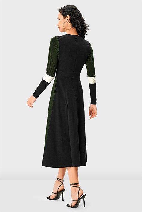 Shop Colorblock cotton jersey A-line dress and pant set