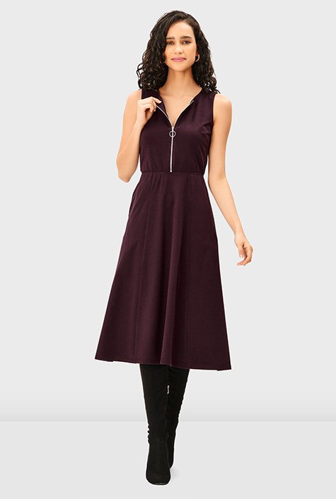 Jersey dress with zip online