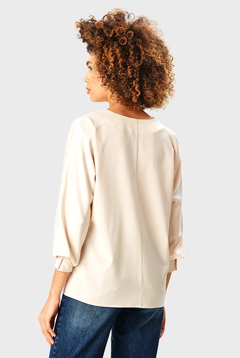 Dolman sleeve satin tunic top