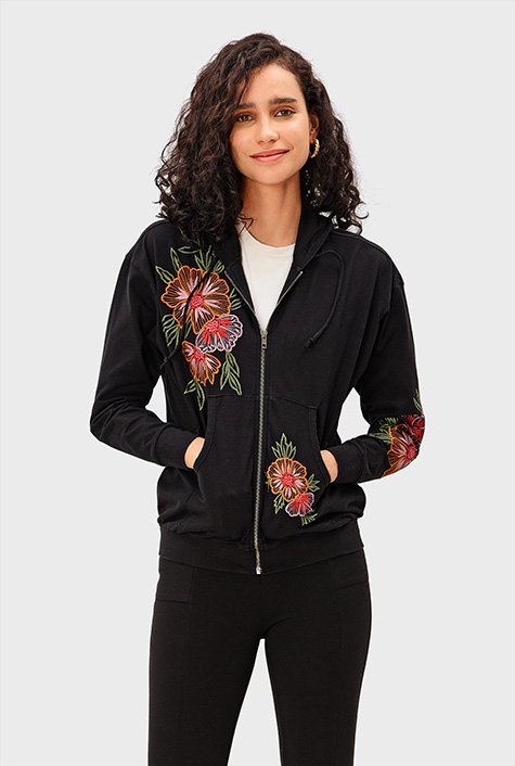 Embroidered Hooded Lounger