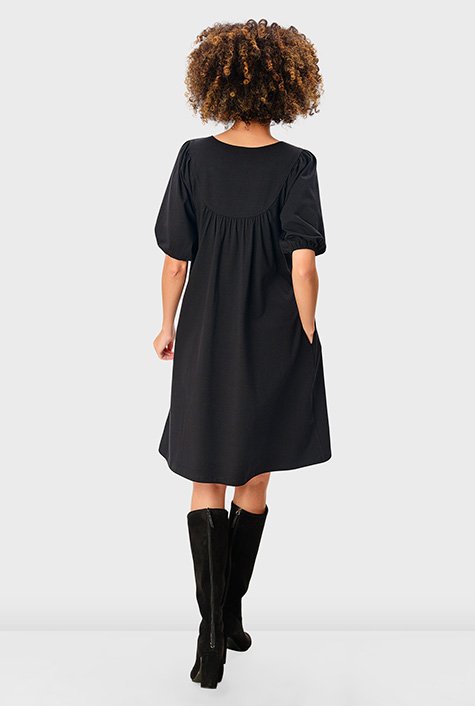 Bib neck 2024 shift dress