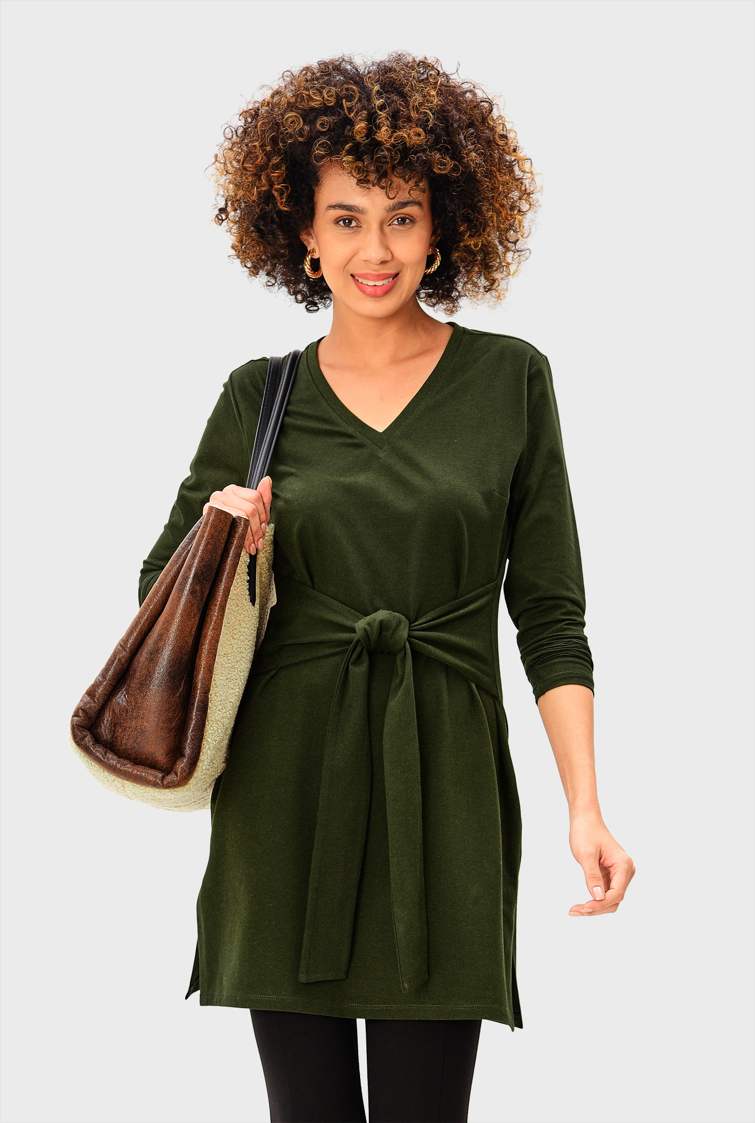 Tシャツ・カットソー THE ATTICO Women Tunic Tops 91975 250WCN00004JJJ051TR 90329 THE_TUNIC_TOP_in_BLACK_ORGANIC