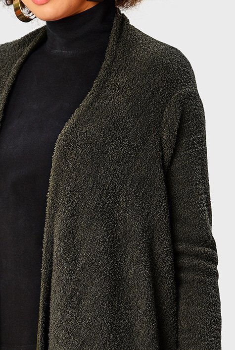 Shop Fuzzy wrap cardigan knit eShakti sweater 